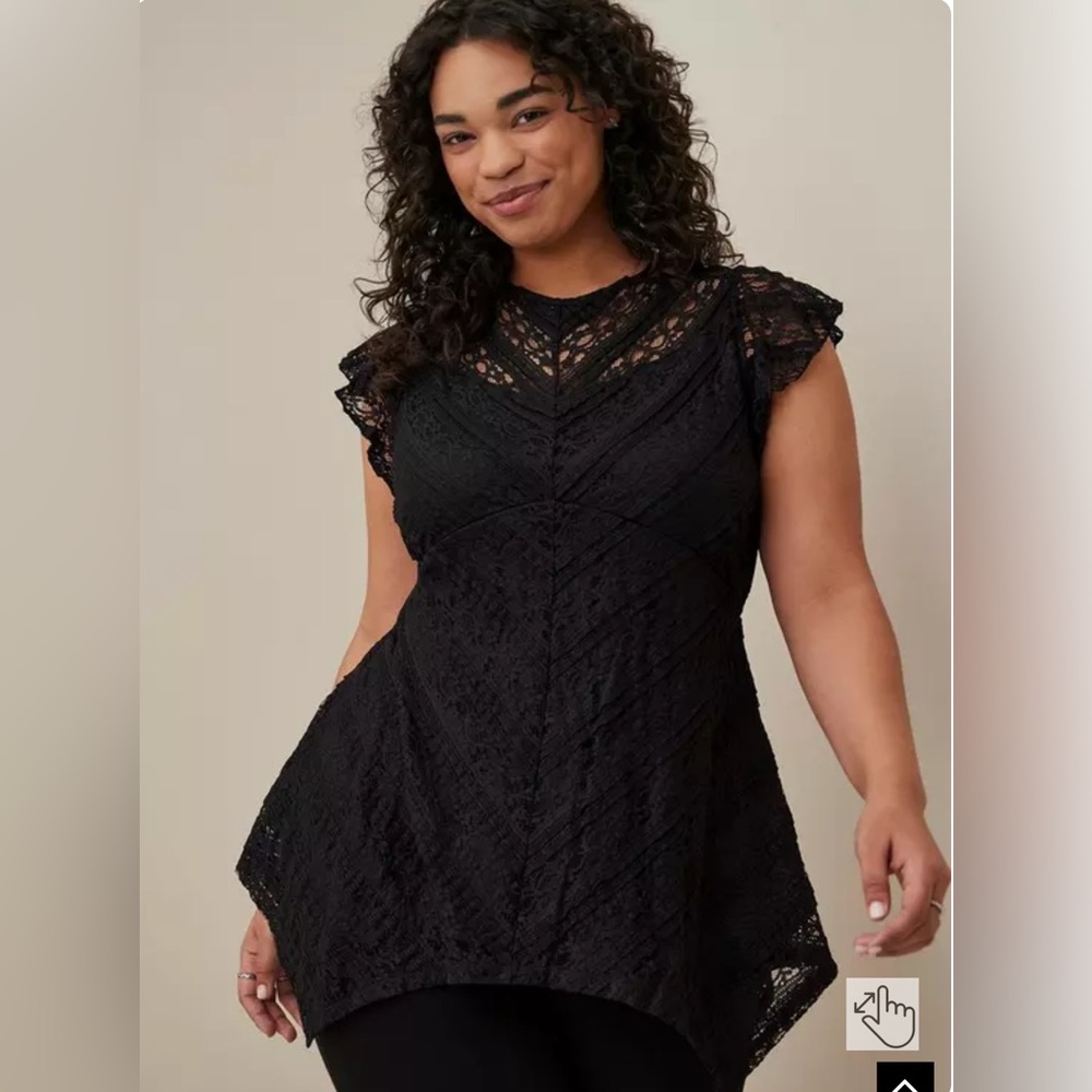 Lane Bryant Lace Handkerchief Top
